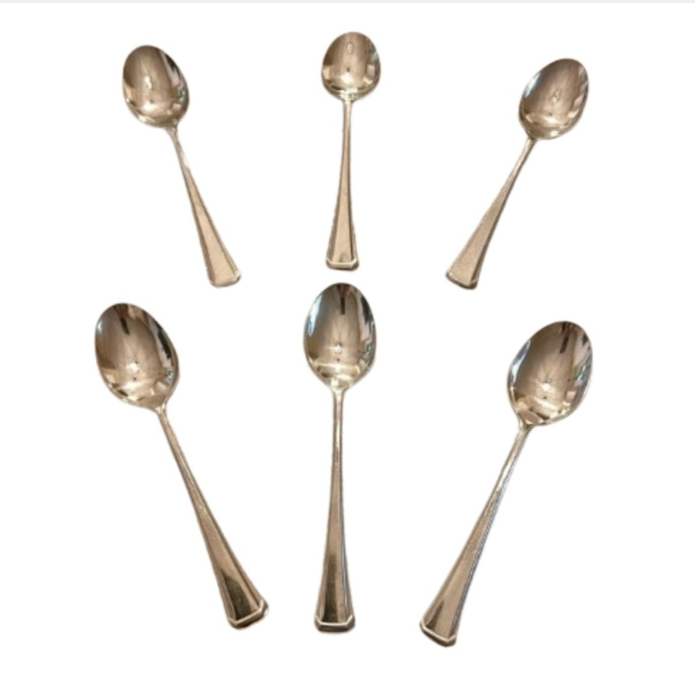 Oneida MAESTRO ST LEGER Table Soup Spoons USA Flatware Silverware set 6